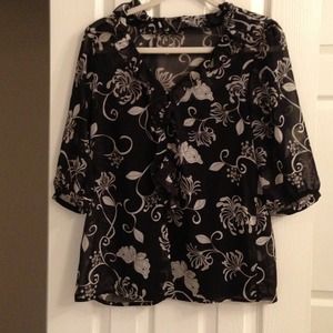 Black and white blouse