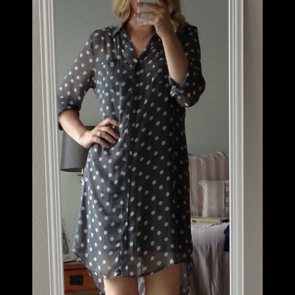 Polka dot shirt dress