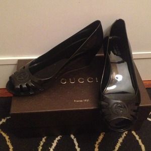 Authentic Gucci rubber wedges 😘😍