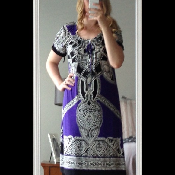 Patterned purple dress