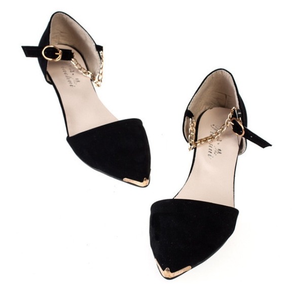 Ankle Chain Black Shoes