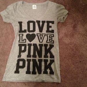 Vs PINK gray vneck