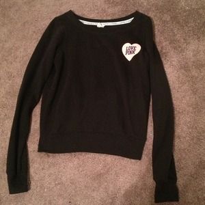 LOVE PINK black and pink crew neck