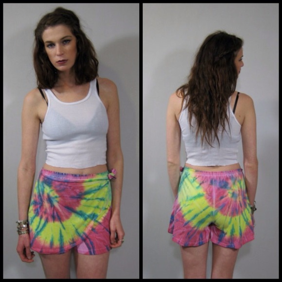 vintage 80s tie dye skort, skirt short - Picture 2 of 2