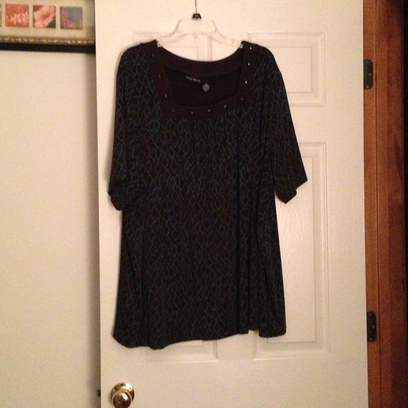 Brown and teal shirt