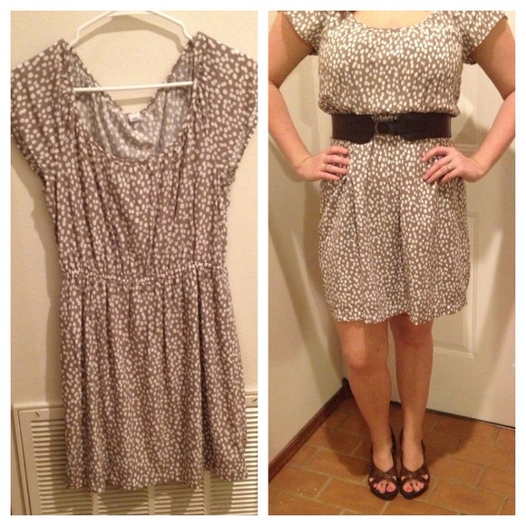 Taupe dot dress ☺ - Picture 2 of 4