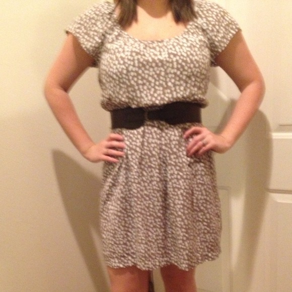 Taupe dot dress ☺ - Picture 4 of 4