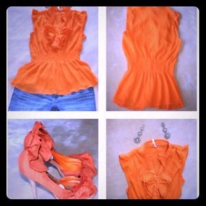 Fabulous orange sleeveless shirt ⬇️Reduced⬇️
