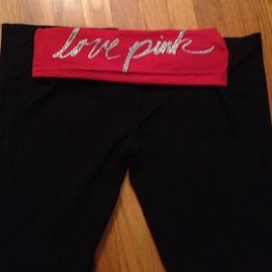 NWOT Victoria' Secret Red/Black Yoga Pants