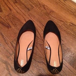 Black flats- worn once!
