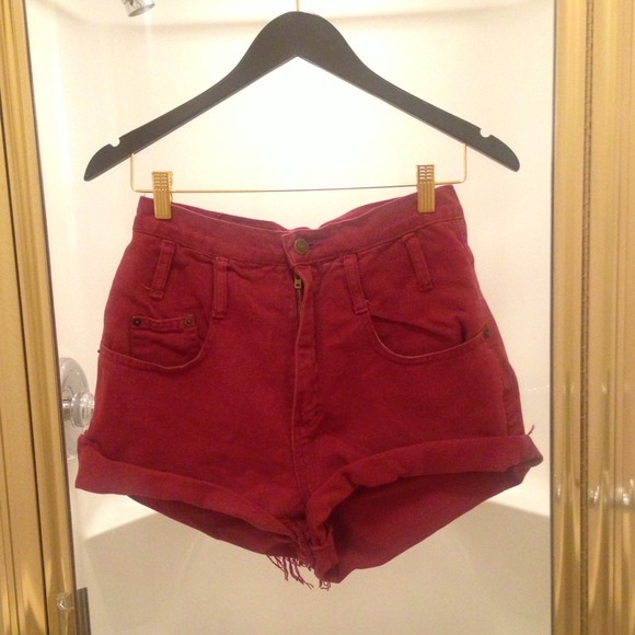 ❤️SOLD❤️ Red high waisted shorts.