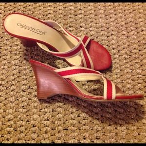 ❤ Coldwatercreek red and beige heels! ❤