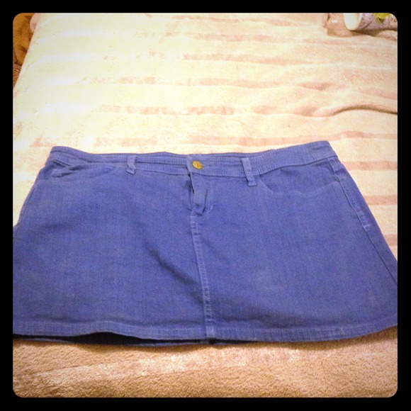 Royal blue denim skirt