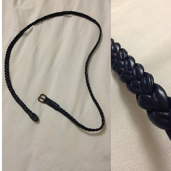 Navy blue braided belt - Picture 1 of 1