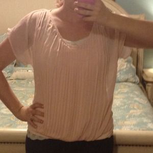 Light pink flowey tunic style dress shirt