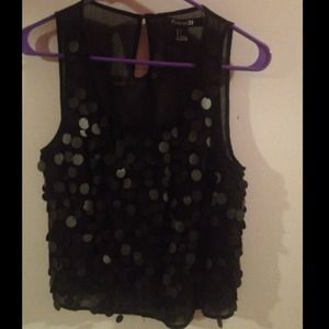 Black Sequence Blouse