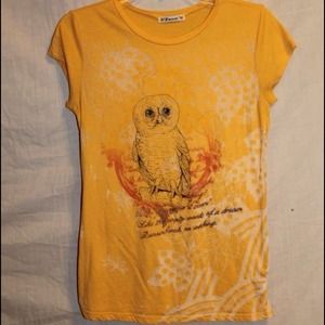 Yellow owl tee