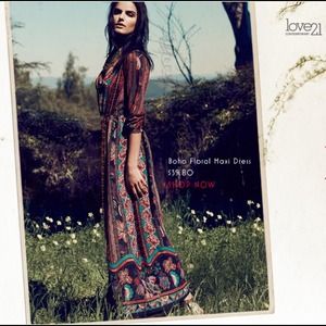 SOLD ON EBAY NWOT Love 21 boho floral maxi dress