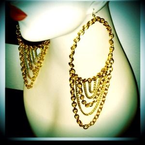 Handmade chandelier hoop earrings