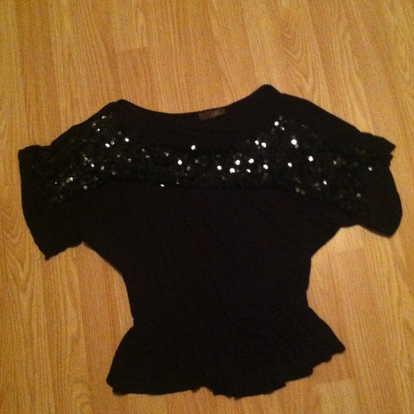 Sexy little black sequin shirt - Picture 1 of 4