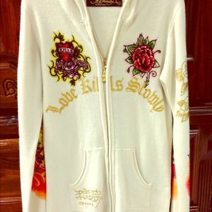 Ed Hardy zip up sweater