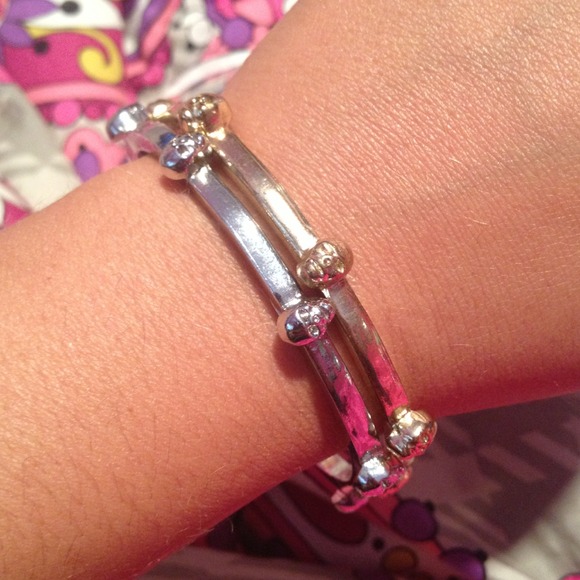 Skull silver and gold bangle set - Picture 2 of 2