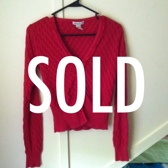 Woven red cardigan