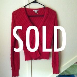 Woven red cardigan