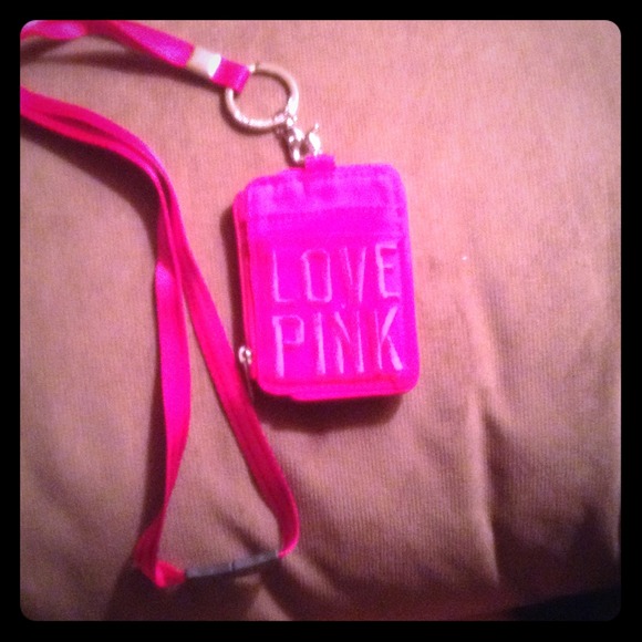 Vs Pink ID holder and lanyard.