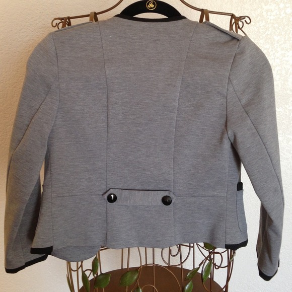 🙅DONATED🙅Grey jacket w/ black detail - Picture 3 of 4