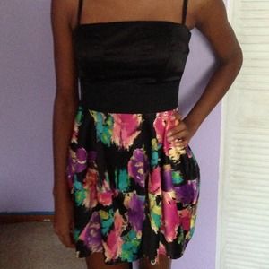 Strapless Floral Dress