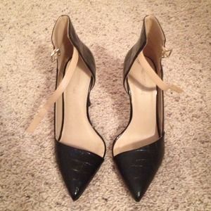 Zara croc leather heels
