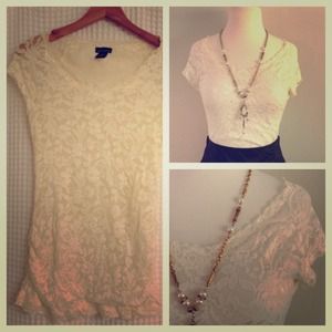 Lace cream top.  From Victoria secret.