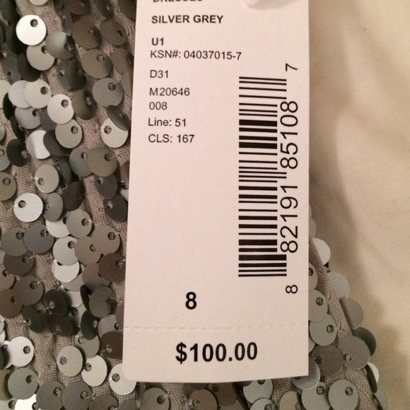 **sold** Nwt Kathy Roberts silver sequin dress - Picture 2 of 4