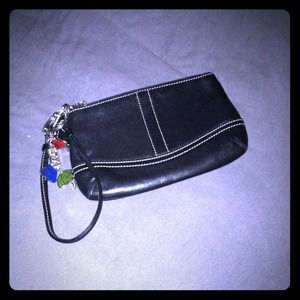 RESERVED- Black Coach Wristlet with Keychain