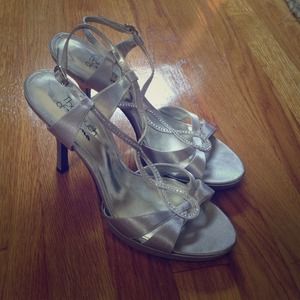 Silver heels size 10