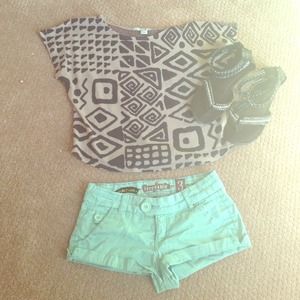 Mint green shorts