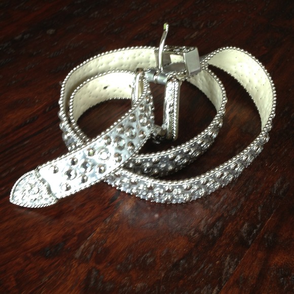 Silver rhinestone and stud belt
