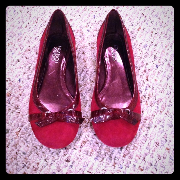Deep red flats