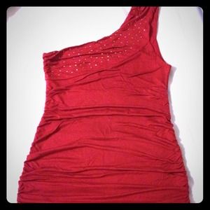 Dark red fitted short dress