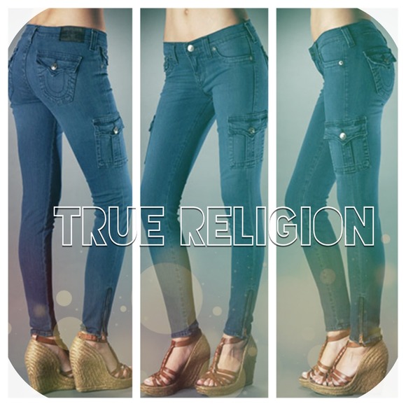 True Religion Krista Super Skinny Cargo Pant - Picture 1 of 3