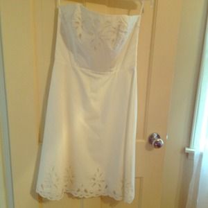 White cotton knee length dress