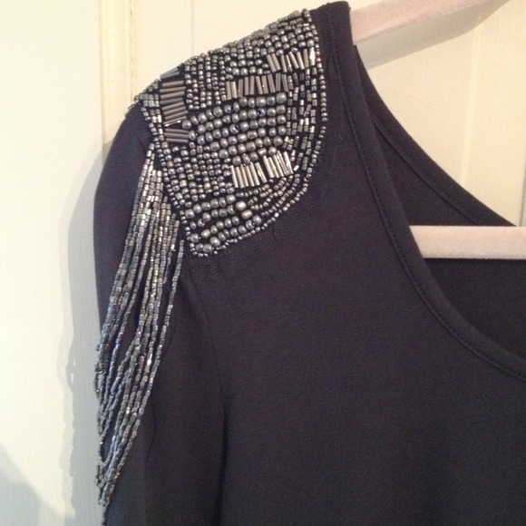 Above the knee charcoal dress with embellishing - Picture 2 of 2