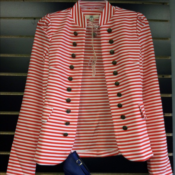 Red/white striped blazer