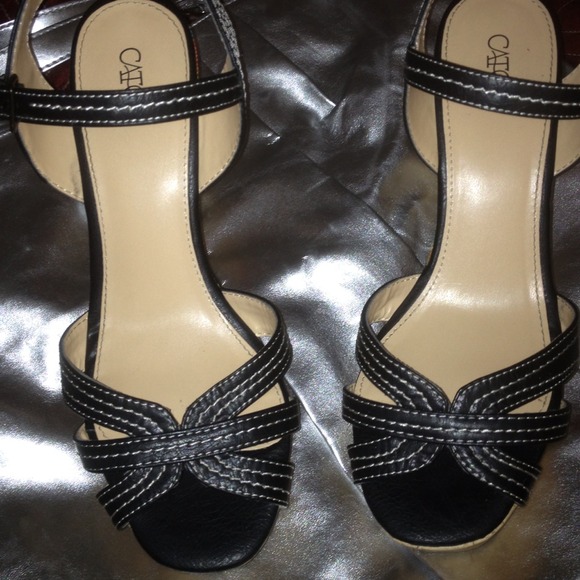 Gorgeous platform striped wedge heel sandals - Picture 1 of 3