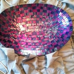 Pink and purple glass tray