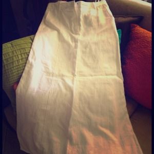 Summer long length linen white skirt. Lined