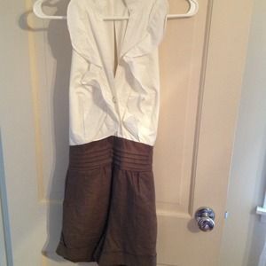 Cute military green and white romper