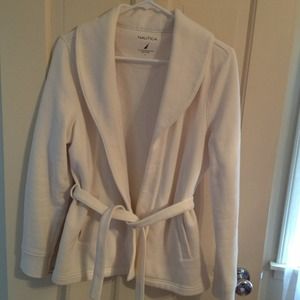Off white cardigan type sweater with pockets