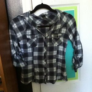 RUE 21 NAVY FLANNEL SHIRT